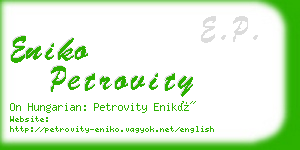 eniko petrovity business card